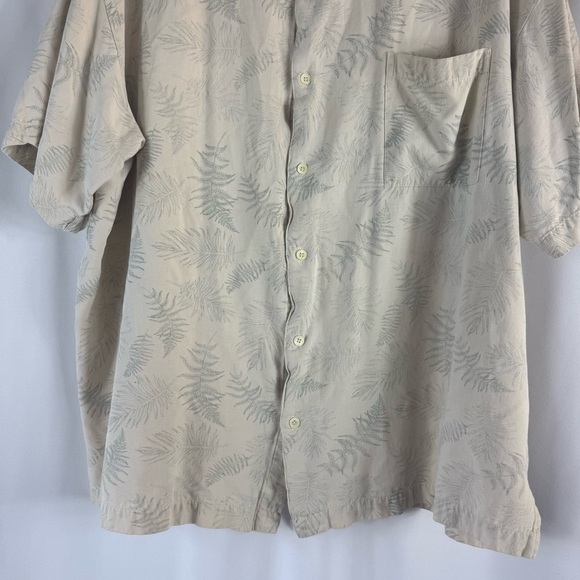 Pronto Uomo Casual Tan Shirt 100% Silk 
 Size XXL Short Sleeve - Picture 4 of 12